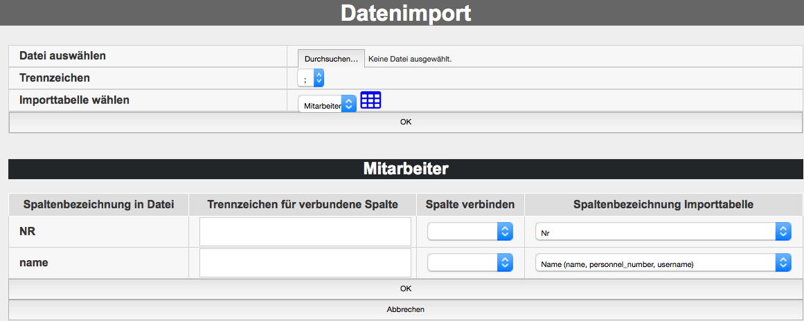 Daten import Ptworkflow